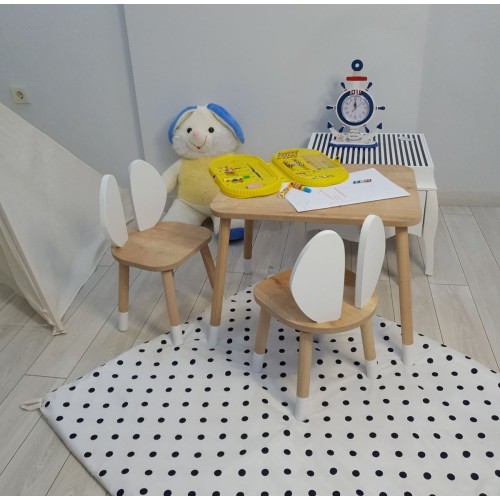 Bee Smart MS-06 Safir Meşe Beyaz Kanguru set (1 Masa 2 Sandalye)